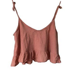 Urban Outfitters Tank Top with Tie Straps and Ruffled Hem
